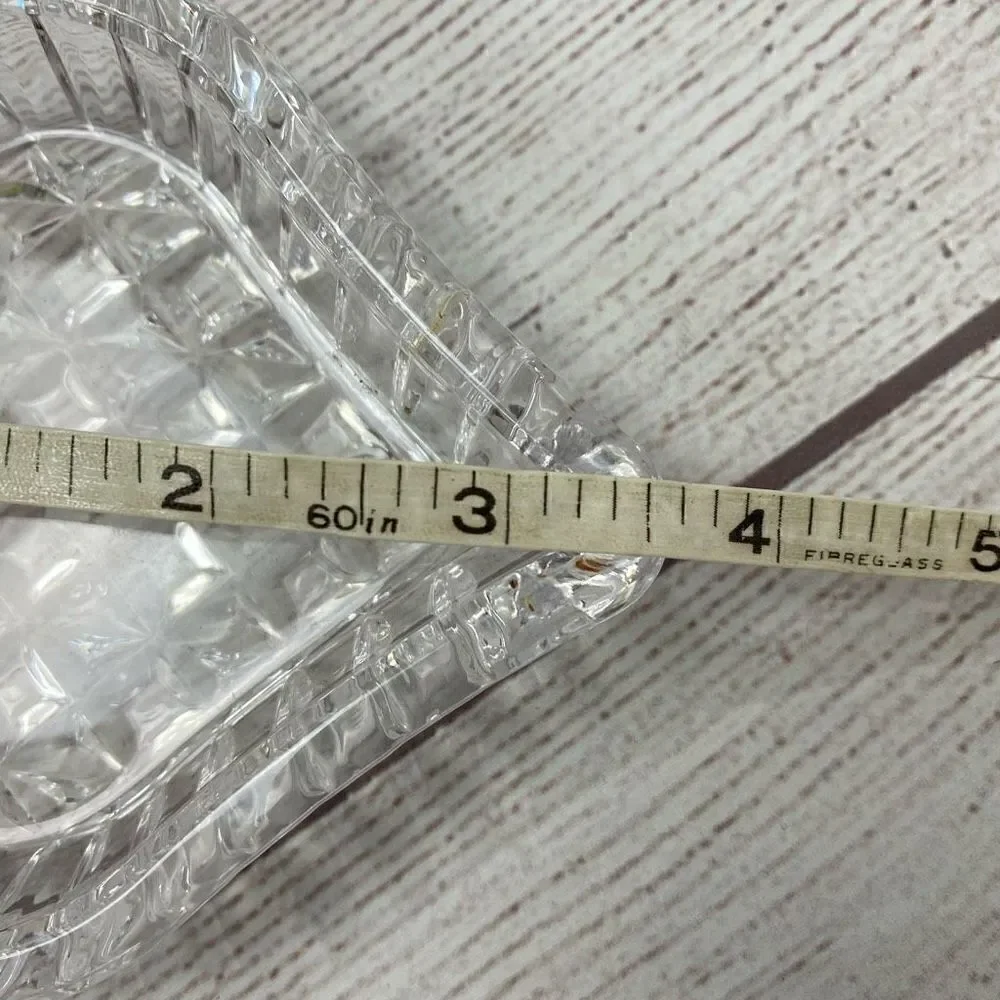 Glass beveled heart dish decor 3.5”x4”